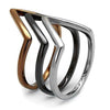 WildKlass Stainless Steel Ring Three Tone IP（IP Light Coffee & IP Light Black & High Polished Women-WildKlass Jewelry