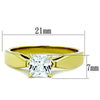 WildKlass Stainless Steel Ring IP Gold Women AAA Grade CZ Clear-WildKlass Jewelry