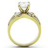 WildKlass Stainless Steel Pave Ring IP Gold Women AAA Grade CZ Clear-WildKlass Jewelry