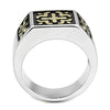 WildKlass Stainless Steel Ring Two-Tone IP Gold Men-WildKlass Jewelry
