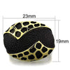 WildKlass Stainless Steel Ring IP Gold Women Epoxy Jet-WildKlass Jewelry