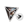 316L Stainless WildKlass Steel Abalone Shell Pyramid Cartilage Earring-WildKlass Jewelry