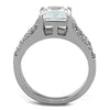 WildKlass Stainless Steel Ring High Polished (no Plating) Women AAA Grade CZ Clear-WildKlass Jewelry