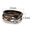 WildKlass Stainless Steel Ring Three Tone IP（IP Light Coffee & IP Light Black & High Polished Women-WildKlass Jewelry