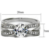 WildKlass 925 Sterling Silver Ring Rhodium Women AAA Grade CZ Clear-WildKlass Jewelry