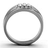 WildKlass Stainless Steel Ring Wedding High Polished (no Plating) Men Top Grade Crystal Clear-WildKlass Jewelry