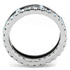 WildKlass Stainless Steel Ring Two-Tone IP Black Women Top Grade Crystal Sea Blue-WildKlass Jewelry