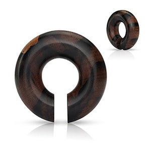 Organic Areng Wood Round Ear Spiral WildKlass Taper/ Septum Hangers-WildKlass Jewelry