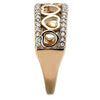 WildKlass Stainless Steel Ring IP Rose Gold Women Top Grade Crystal Clear-WildKlass Jewelry