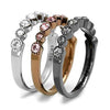 WildKlass Stainless Steel Ring IP Light Black & IP Light Coffee Women Top Grade Crystal Multi Color-WildKlass Jewelry