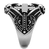 WildKlass Stainless Steel Ring High Polished Men Epoxy Jet-WildKlass Jewelry