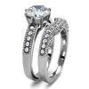 WildKlass Stainless Steel Ring High Polished Women AAA Grade CZ Clear-WildKlass Jewelry
