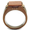 WildKlass Stainless Steel Ring IP Coffee Light Men Semi-Precious Siam-WildKlass Jewelry