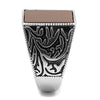 WildKlass Stainless Steel Ring High Polished Men Semi-Precious Siam-WildKlass Jewelry
