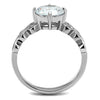 WildKlass Stainless Steel Ring High Polished Women AAA Grade CZ Clear-WildKlass Jewelry