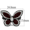 WildKlass Stainless Steel Ring Two-Tone IP Black Women Top Grade Crystal Siam-WildKlass Jewelry