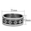 WildKlass Stainless Steel Ring High Polished Men Epoxy Jet-WildKlass Jewelry