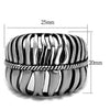 WildKlass Stainless Steel Ring High Polished Men Epoxy Jet-WildKlass Jewelry