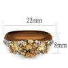 WildKlass Stainless Steel Ring Two Tone IP Light Brown (IP Light Coffee) Women AAA Grade CZ Champagne-WildKlass Jewelry