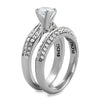 WildKlass Stainless Steel Ring High Polished (no Plating) Women AAA Grade CZ Clear-WildKlass Jewelry