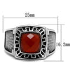 WildKlass Stainless Steel Ring High Polished Men Semi-Precious Siam-WildKlass Jewelry