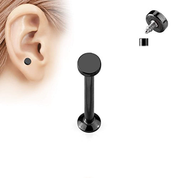 WildKlass Round Top Internally Threaded 316L Surgical Steel Labret, Monroe, Cartilage Studs-WildKlass Jewelry