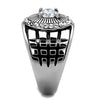 WildKlass Stainless Steel Ring High Polished (no Plating) Men AAA Grade CZ Clear-WildKlass Jewelry