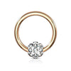 WildKlass Crystal Paved Ferido Ball 316L Surgical Steel Captive Bead Ring-WildKlass Jewelry