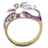 WildKlass Stainless Steel Ring IP Rose Gold Women Top Grade Crystal Multi Color-WildKlass Jewelry