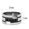 WildKlass Stainless Steel Ring High Polished Men Top Grade Crystal Jet-WildKlass Jewelry