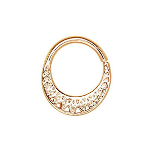 Rose Gold Plated Made for Royalty Annealed Tribal WildKlass Septum Ring-WildKlass Jewelry