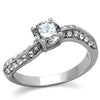 WildKlass Stainless Steel Ring High Polished (no Plating) Women AAA Grade CZ Clear-WildKlass Jewelry