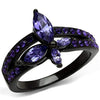 WildKlass Stainless Steel Ring IP Women Top Grade Crystal Tanzanite-WildKlass Jewelry
