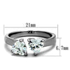 WildKlass Stainless Steel Ring High Polished (no Plating) Women AAA Grade CZ Clear-WildKlass Jewelry