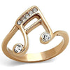 WildKlass Stainless Steel Ring IP Rose Gold Women Top Grade Crystal Clear-WildKlass Jewelry