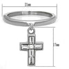 WildKlass Stainless Steel Cross Ring High Polished (no Plating) Women AAA Grade CZ Clear-WildKlass Jewelry