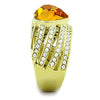 WildKlass Stainless Steel Ring IP Gold Women Top Grade Crystal Topaz-WildKlass Jewelry
