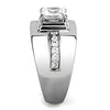 WildKlass Stainless Steel Ring High Polished Men AAA Grade CZ Clear-WildKlass Jewelry