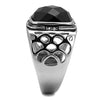 WildKlass Stainless Steel Ring High Polished Men Synthetic Jet-WildKlass Jewelry
