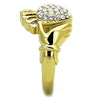 WildKlass Stainless Steel Ring IP Gold Women Top Grade Crystal Clear-WildKlass Jewelry