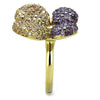 WildKlass Stainless Steel Ring IP Gold Women AAA Grade CZ Multi Color-WildKlass Jewelry