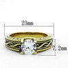 WildKlass Stainless Celtic Steel Ring IP Gold Women AAA Grade CZ Clear-WildKlass Jewelry