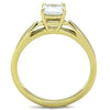 WildKlass Stainless Steel Ring IP Gold Women AAA Grade CZ Clear-WildKlass Jewelry
