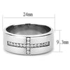 WildKlass Stainless Steel Ring High Polished Men AAA Grade CZ Clear-WildKlass Jewelry
