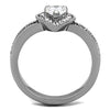 WildKlass Stainless Steel Ring High Polished (no Plating) Women AAA Grade CZ Clear-WildKlass Jewelry
