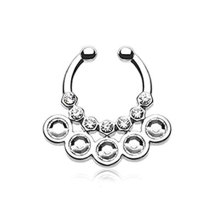 Aureole Gemina Sparkle WildKlass Fake Septum Clip-On Ring-WildKlass Jewelry