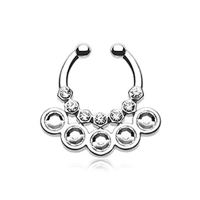 Aureole Gemina Sparkle WildKlass Fake Septum Clip-On Ring-WildKlass Jewelry