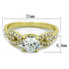 WildKlass Stainless Steel Ring IP Gold Women AAA Grade CZ Clear-WildKlass Jewelry
