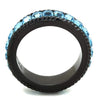 WildKlass Stainless Steel Ring IP Black Women Top Grade Crystal Sea Blue-WildKlass Jewelry