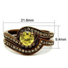 WildKlass Stainless Steel Ring IP Coffee Light Women AAA Grade CZ Topaz-WildKlass Jewelry